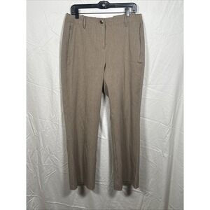 J. Jill Womens Khaki Dress Pants Back Elastic Flat Front Zip Pocket Size 16P NWT